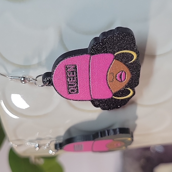 Queen Ethnic Girl Drop Earrings, S925 - Picture 3 of 5